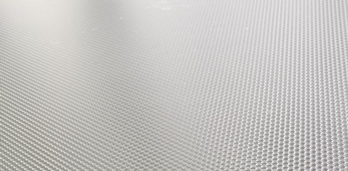 Close-up of the supplied prismatic patterned acrylic sheet texture