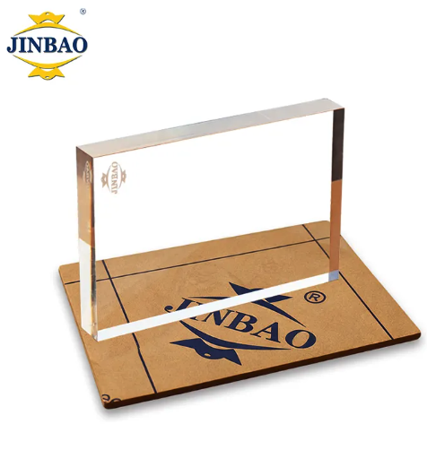 JINBAO clear acrylic sample with branded protective paper